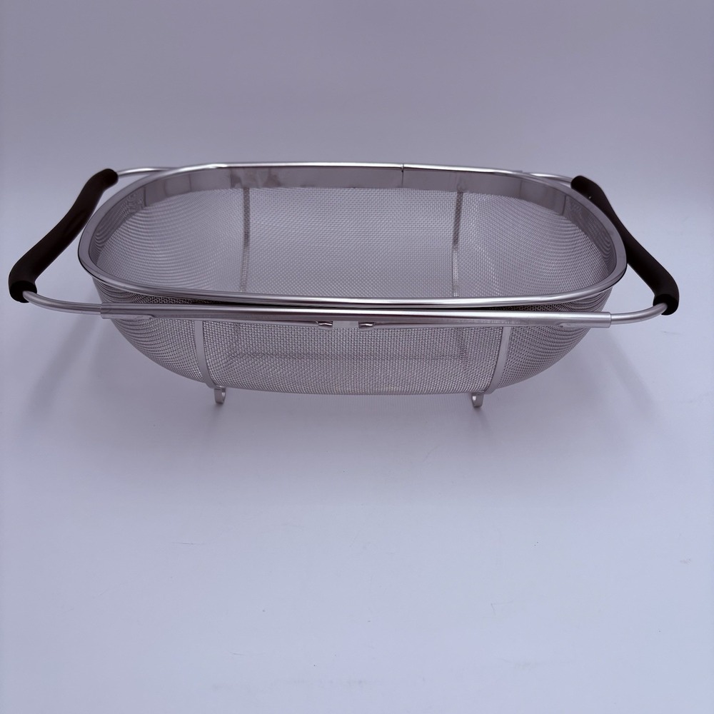Over The Sink Colander Strainer Basket Stainless Steel Kitchen Sink‎ Extendable